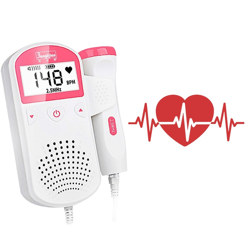 Fetal Doppler 2.5M Prenatal Baby Heart Rate Detector Household Sonar Doppler Stethoscope Pregnant Women Doppler Fetal Monitor